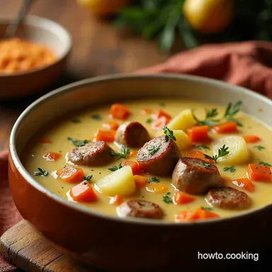 Creamy Tuscan Sausage Potato Soup Comfort Food Bliss Recipe Card