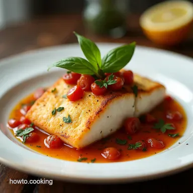 PanSeared Mediterranean Cod in Tomato Basil Sauce Recipe