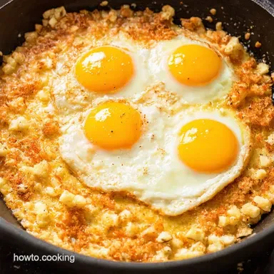Viral Crispy Feta Fried Eggs My Easy Nest Recipe Recipe Card