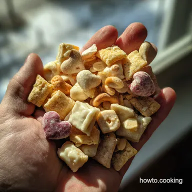 My Ultimate NoFuss Cupids Crunch Valentine Snack Mix White Chocolate Chex Recipe Card
