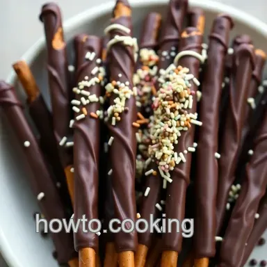 Decadent Chocolate Covered Pretzel Rods: The Perfect Sweet and Salty Treat Recipe Card