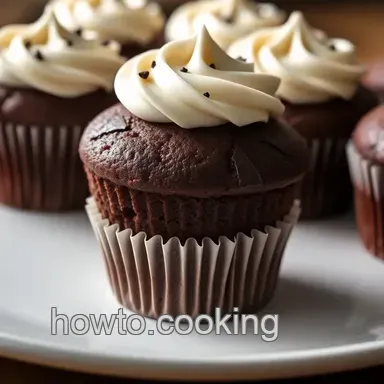 Decadent Chocolate Cupcakes with Creamy Frosting presentation