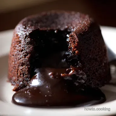 Rich Dark Chocolate Lava Cake Recipe - So Gooey! Recipe Card