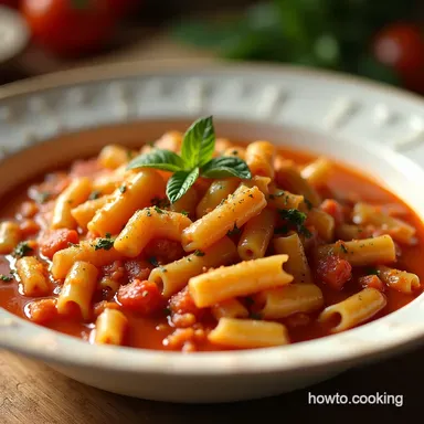 Ditalini Soup A Hug in a Bowl Easy Pasta e Fagioli Recipe Card