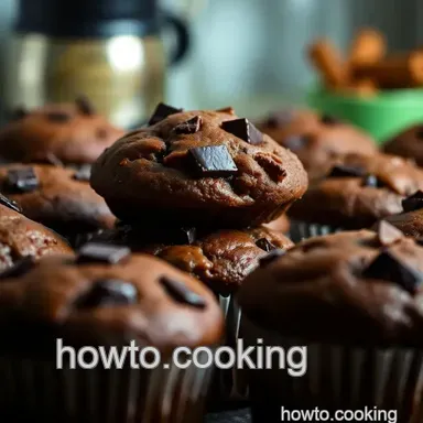 Double Chocolate Chunk Muffins presentation