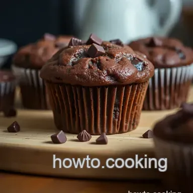 Double Chocolate Chunk Muffins: The Queen' s Chocolate Indulgence presentation