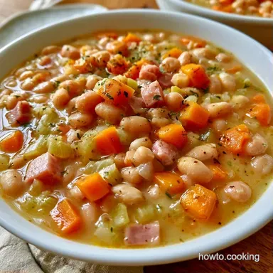 Dutch Oven Bean Soup with Navy Beans Recipe Card