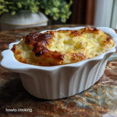 Easy Baked Mashed Potatoes: Crispy Baked Casserole Recipe Card