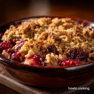Cranberry Apple Crisp: The Proper Pub-Grub Recipe with Crunchy Oat Topping Recipe Card