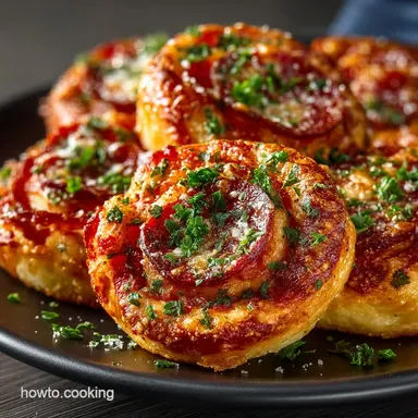Flaky Italian Pepperoni Pinwheels The FussFree Pizza Party Nibble Recipe Card