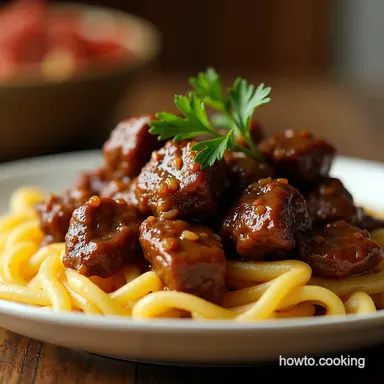 Easy NoPeek Beef Tips A Weeknight Comfort Food Win Recipe Card
