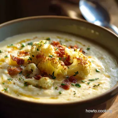 Easy Peasy Creamy Cauliflower Cheese Soup Without The Budget Comfort Secret Recipe Card