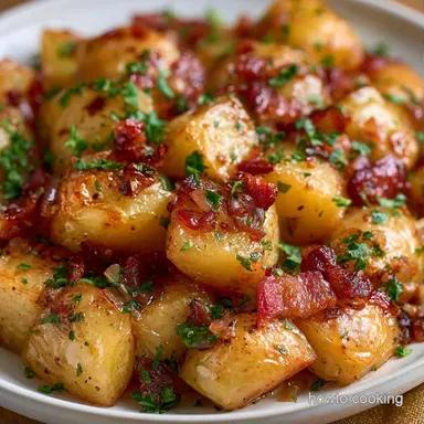 Easy Warm German Potato Salad with Bacon Recipe Card