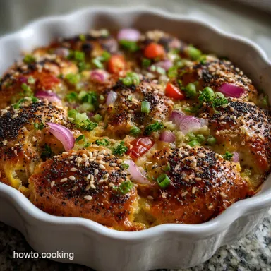 Everything Bagel Make Ahead Breakfast Casserole: Rich