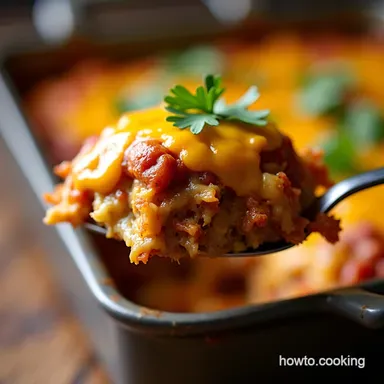 Taco Casserole Bake with Tortillas Easy Family Fiesta Recipe Card
