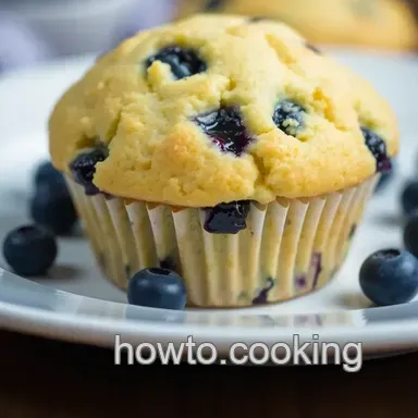 Fluffy Blueberry Muffins with Lemon Zest presentation
