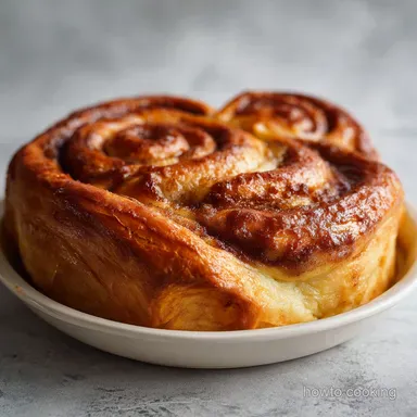 Fluffy Cinnamon Rolls with Glaze in 4 Steps Recipe Card