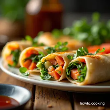 Vegan Asian Appetizers Fresh Vietnamese Spring Rolls Recipe Card