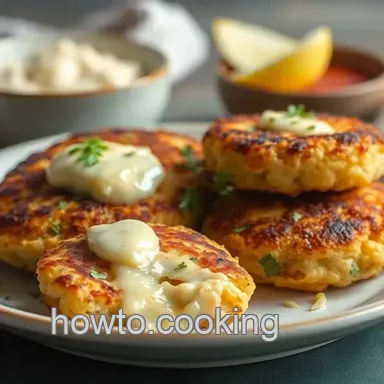 Fried Potato Cakes with Cheesy Garlic
