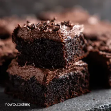 Fudgy Dream Chocolate Brownies with Chocolate Frosting Recipe Card