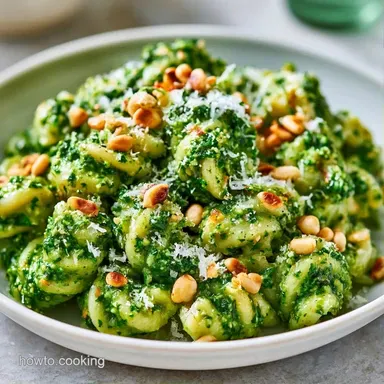 Garlic Basil Pesto Pasta in 15 Minutes Recipe Card