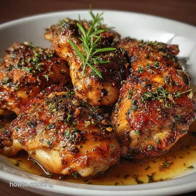 Chicken Thigh Recipe with Garlic and Herbs: Crispy Baked Recipe Card