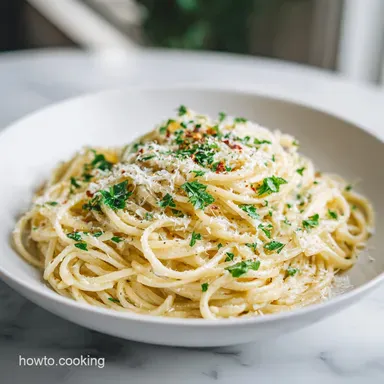 Garlic Parmesan Pasta for 4 Servings Recipe Card