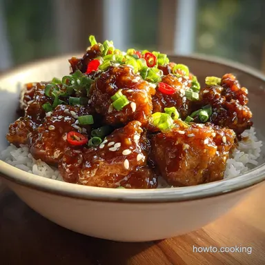 General Tso Chicken with Crispy Baked Finish Recipe Card