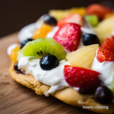 Cookie and Fruit Pizza Easy Summer Dessert Recipe Recipe Card