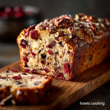 Cranberry Pecan Bread: Moist Loaf Recipe for Tea Time Recipe Card