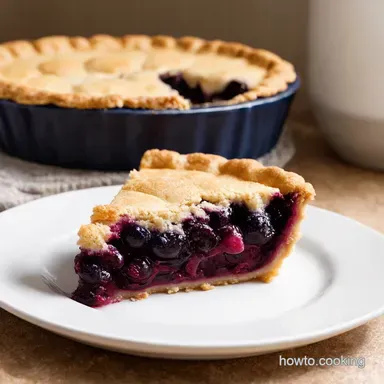 Grandmas Basic Blueberry Pie Simple Delicious Recipe Card