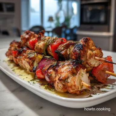 Greek Chicken Kabobs: Tender Marinade Recipe Card