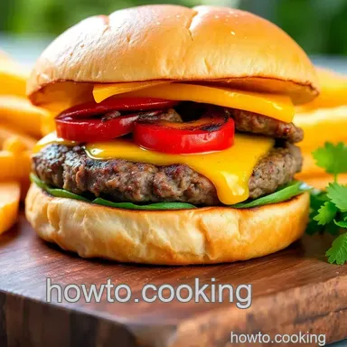 Grilled Beef Burgers - Juicy & Flavorful Delight: A Summer BBQ Favorite Recipe Card