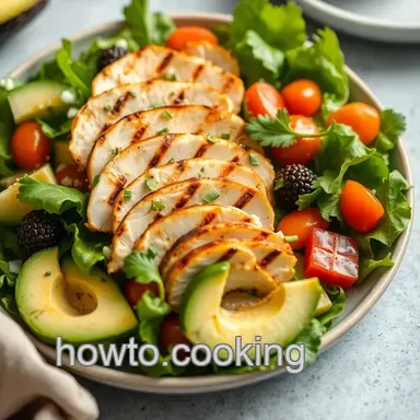 How I Make a Delicious Grilled Chicken Avocado Salad | Healthy & Quick Recipe Card