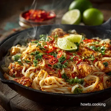 Authentic Healthy Pad Thai Recipe ChickenTofu in 30 Mins Recipe Card