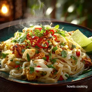 Authentic Healthy Pad Thai Recipe ChickenTofu in 30 Mins