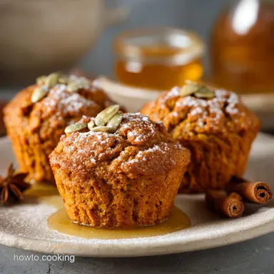 Healthy Pumpkin Muffins: Spiced Naturally Sweetened Recipe Card