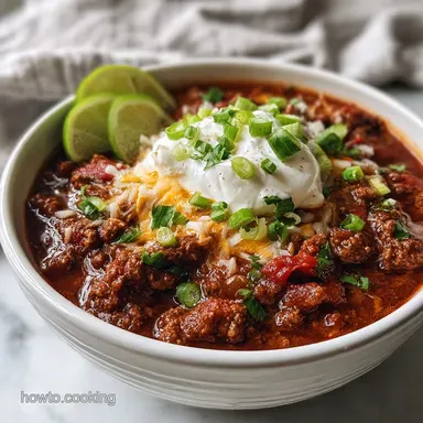 chili recipe - Slow Cooker Ground Beef Recipe Card
