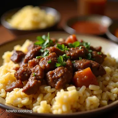 Crockpot Beef Tips Rice Easiest Comfort Food Ever Recipe Card