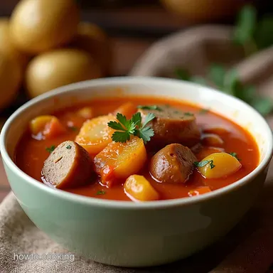 Hearty Italian Sausage Potato Soup Comfort in a Bowl Recipe Card