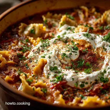 Easy OnePot Lasagna Soup Recipe with Creamy Ricotta Swirl Recipe Card