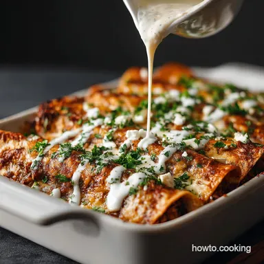 Shredded Beef Enchiladas with Creamy Sauce The Best Poblano Recipe Recipe Card
