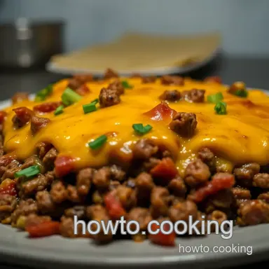 Heavenly Cheeseburger Casserole presentation