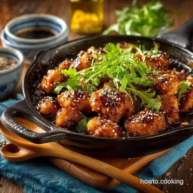 Crispy High Protein Sesame Chicken GuiltFree Fakeaway Dinner Recipe Card