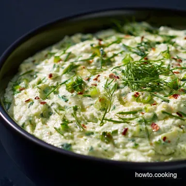 High Protein Veggie Dip: Smooth Green Goddess Cottage Cheese Recipe Recipe Card