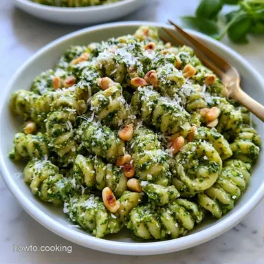 Homemade Basil Pesto Pasta in 20 Minutes Recipe Card