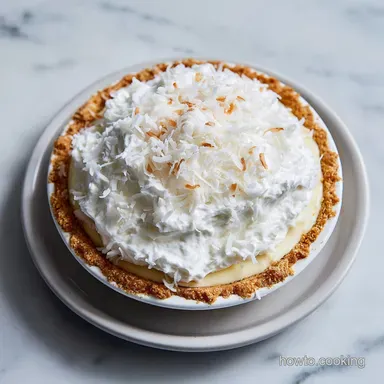 Coconut Cream Pie with Flaky Crust in 50 Minutes Recipe Card
