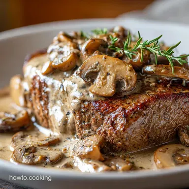 Instant Pot Cube Steak with Creamy Mushroom Sauce: Tender Easy. Recipe Card