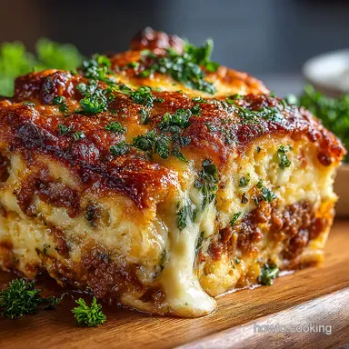 Keto Carnivore Cauliflower Lasagna A Meaty Cheesy Dream Recipe Card