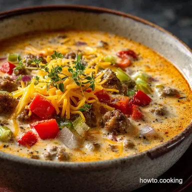 Healthy Cheeseburger Soup: Easy, Low Carb, and Ultra-Creamy Comfort Recipe Card